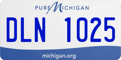 MI license plate DLN1025