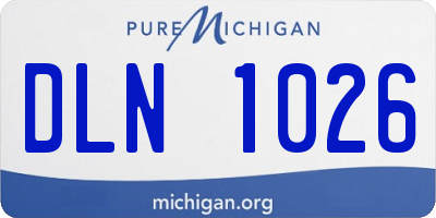 MI license plate DLN1026