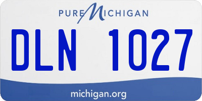 MI license plate DLN1027