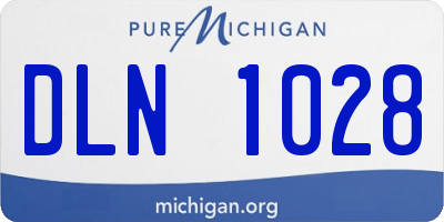 MI license plate DLN1028