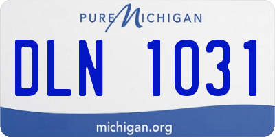 MI license plate DLN1031