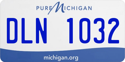 MI license plate DLN1032