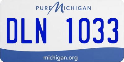 MI license plate DLN1033