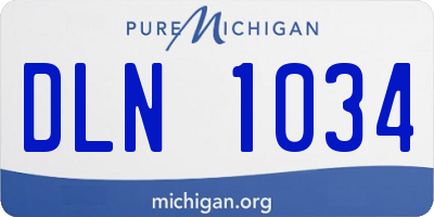 MI license plate DLN1034