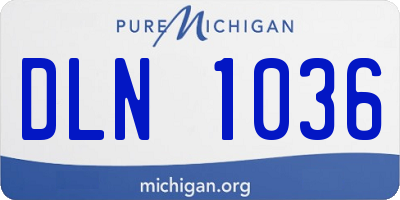 MI license plate DLN1036