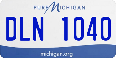 MI license plate DLN1040