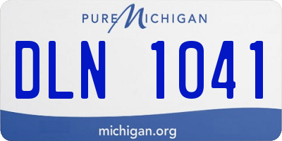 MI license plate DLN1041