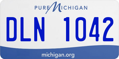 MI license plate DLN1042