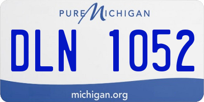 MI license plate DLN1052