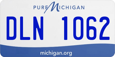 MI license plate DLN1062