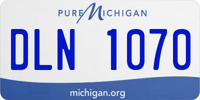 MI license plate DLN1070