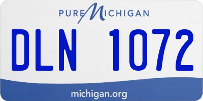 MI license plate DLN1072