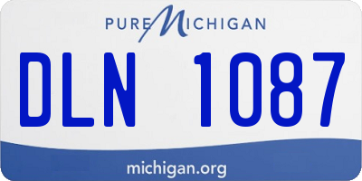 MI license plate DLN1087