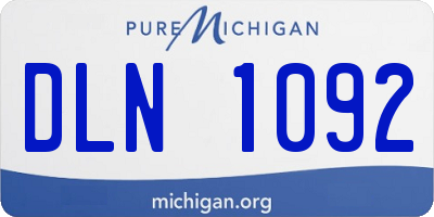 MI license plate DLN1092