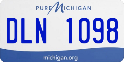 MI license plate DLN1098