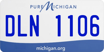 MI license plate DLN1106