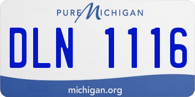 MI license plate DLN1116