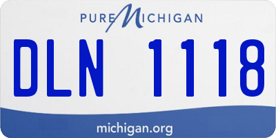 MI license plate DLN1118