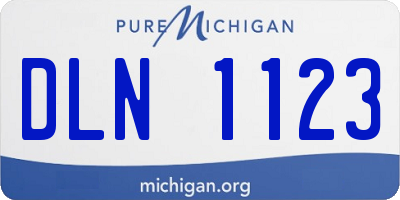 MI license plate DLN1123