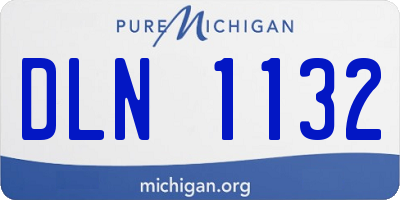 MI license plate DLN1132