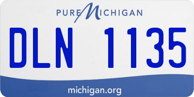 MI license plate DLN1135