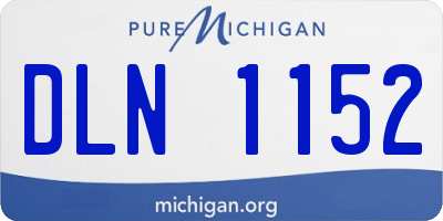 MI license plate DLN1152