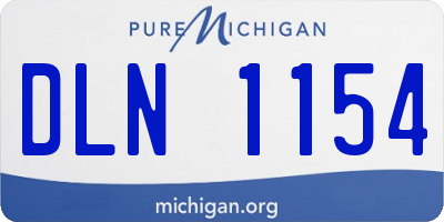 MI license plate DLN1154