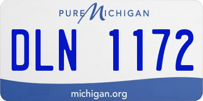 MI license plate DLN1172