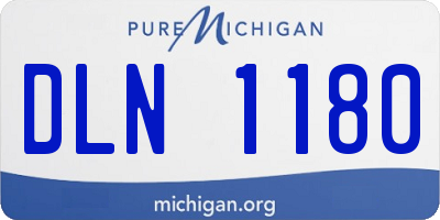 MI license plate DLN1180