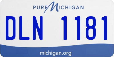 MI license plate DLN1181