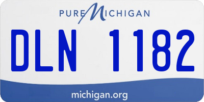 MI license plate DLN1182