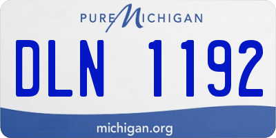 MI license plate DLN1192