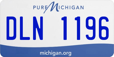MI license plate DLN1196