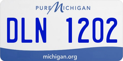 MI license plate DLN1202