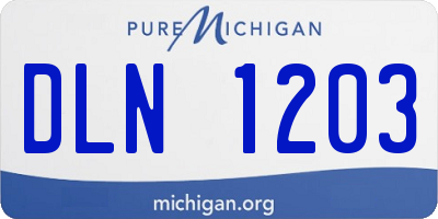MI license plate DLN1203