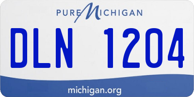 MI license plate DLN1204