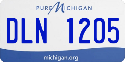 MI license plate DLN1205