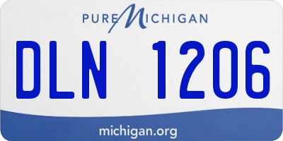 MI license plate DLN1206