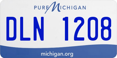 MI license plate DLN1208