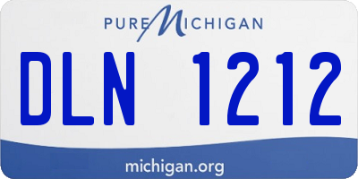 MI license plate DLN1212