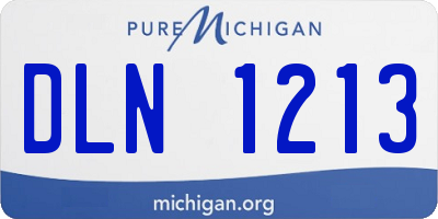 MI license plate DLN1213