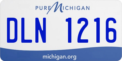 MI license plate DLN1216