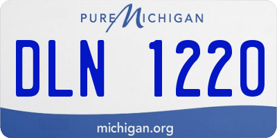 MI license plate DLN1220