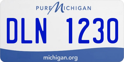 MI license plate DLN1230
