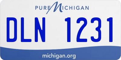 MI license plate DLN1231
