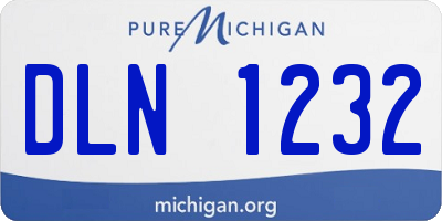 MI license plate DLN1232