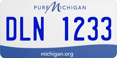 MI license plate DLN1233