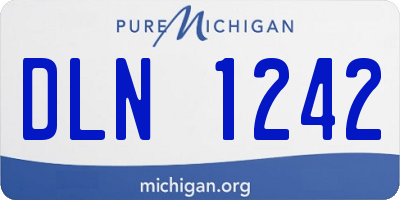 MI license plate DLN1242