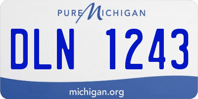 MI license plate DLN1243