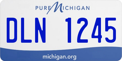 MI license plate DLN1245